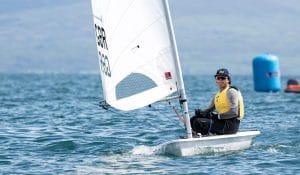 Chris Marsh sailing his Laser Dinghy